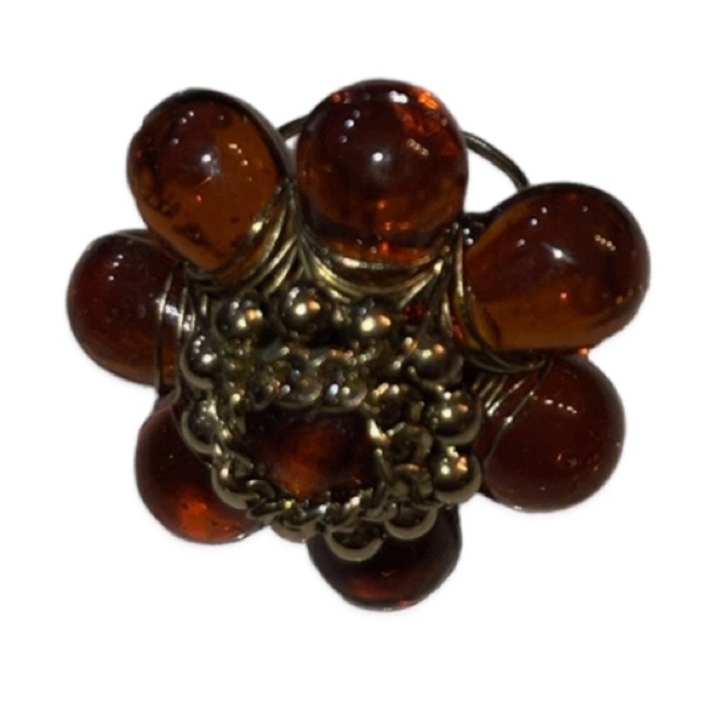 Artisan Made Large Statement Flower Ring Gold Twi… - image 1